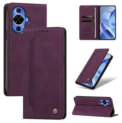 Obrázek produktu pro Pouzdro pro Huawei Nova 12S,Polyuretankožené peněženkové flipové pouzdro s přihrádkami na karty a stojánkem Fialová