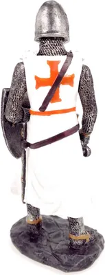 Produktbild von Kreuzritter Skulptur Handbemalt 17cm Templer mit Schwert Deko Figur Mittelalter