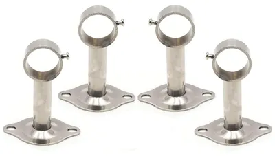 Gordijnroede Beugel aus Edelstahl, Silber, 4 Stück