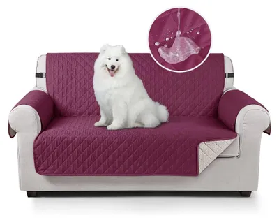 Produktbild von Sofaüberzug, wasserdichter Sofaüberzug für Hunde mit Gummiband, rutschfestem Schaumstoff zum Schutz vor Verschüttetem und Abnutzung (Weinrot, 1-Sitzer)