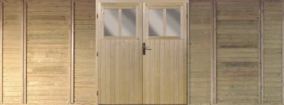 Produktbild von Front Karibu mit Doppeltür Doppelcarport, 540 x 200 cm, kesseldruckimprägniert