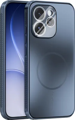 Produktbild von Matte PC TPU Hülle für Oppo Reno15 Pro Magnetische Handyhülle mit Linsenabdeckung und Wärmeableitung Stoßstange Blau