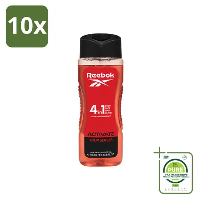 Produktbild von 10 x Reebok Activate Your Senses 4-in-1 Duschgel - 400 ml - Großpackung - 10 Stücke