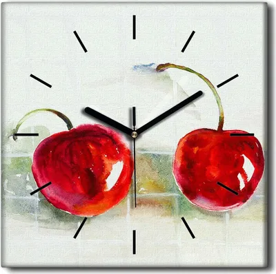 Produktbild von Coloray Uhr auf Leinwand 30x30 cm Wand Uhr Dekoration Wohnzimmer Segeltuch schwarze Hände -Wasserpapierfrüchte.