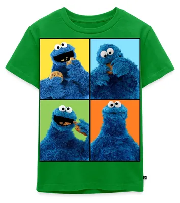 Produktbild von Spreadshirt Sesamstraße Krümelmonster Posen Kinder Premium T-Shirt, 134/140 (8 Jahre), Grün