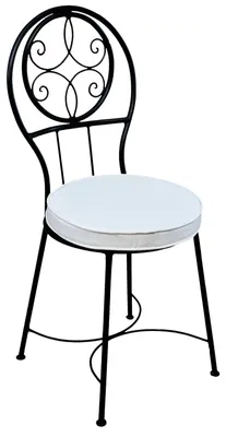 Zdjęcie produktu dla ORYGINALNE śródziemnomorskie metalowe krzesło ogrodowe czarne Terrassa ø 40 cm | krzesło balkonowe | żelazne krzesło jako krzesło bistro | śródziemnomorska dekoracja w ogrodzie, na tarasie lub balkonie