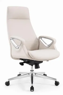 Immagine prodotto di Poltrona da ufficio ergonomica, di colore bianco, con braccioli in metallo e base girevole