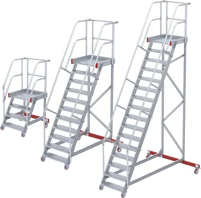 Produktbild von Euroline 513 Wartungsbühne 60° 1000mm Stufenbreite 10 Stufen Stahl Gitterrost