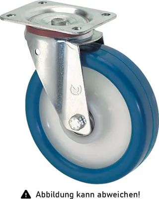 Produktbild von Rollcart Polyurethan- Lenkrollen Ø100x34mm mit Kunststoff -Felge 180kg Tragkraft