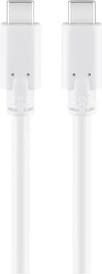Produktbild von USB-C™-Kabel, 0,5 m, weiß 60 W, 3 A, 5 Gbit/s, USB 3.2, Power Delivery