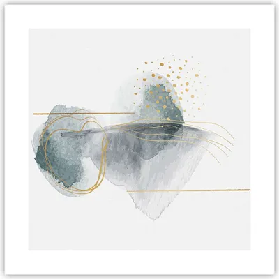 Produktbild von Poster - Poster ohne Rahmen - Aquarell Flecken Gold - 40x40 cm - Wand Bild - Wanddeko - Wandbilder - Kunstposter - Wandposter - Bilder - Kunstdruck - Wanddekoration - Wandbild - P2XAC40x40-4830