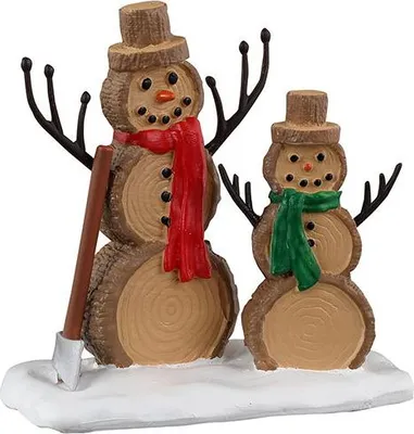 Productafbeelding van Log Snowmen Kersthuisje LEMAX