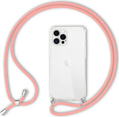 Produktbild von NALIA Handy Hülle mit Kette für iPhone 12 Pro Max, Hard Case Kordel Cover Bumper Pink