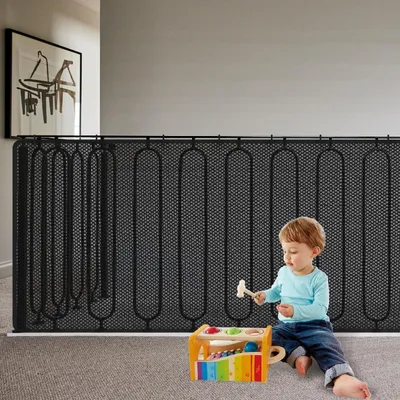 Obrázek produktu pro Dětská bezpečnostní síť, 1 ks, černá, 300 × 90 cm, ochranná síť na schody z odolné tkaniny, vhodná na balkon, terasu, k oknům a do schodiště