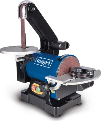 Image de Scheppach BTS700 Ponceuse à bande | Ponceuse à disque |250W | 762x25,4mm | Plateau de ponçage Ø 125mm | Table réglable à 90°-45° | Vitesse 816m/mi