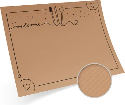 Produktbild von 200 Tischset Geschirruntersetzer 40x30 cm kraftbraun "Welcome" für jeden Tisch