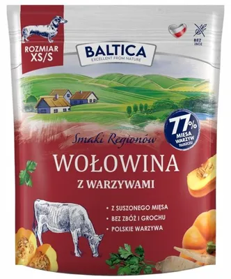 Produktbild von BALTICA Smaki regionów Beef with vegetables Small breeds Mono – trockenfutter für Hunde – 1kg