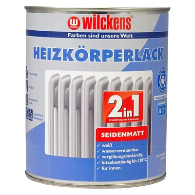 Produktbild von WILCKENS Heizkörperlack 2in1 weiß seidenmatt 0.375 Liter