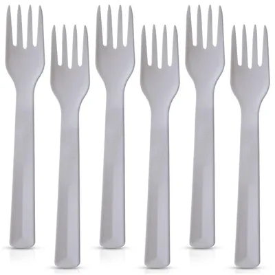 Obrázek produktu pro Plastové vidličky, šedé, 18 cm, sada 6 kusů