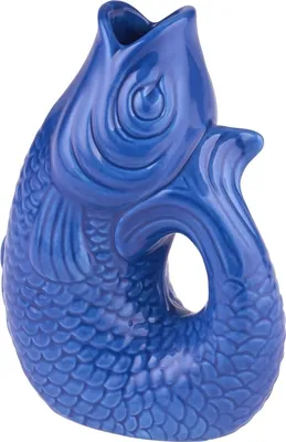 Produktbild von Gift Company Vase Monsieur Carafon XS, Dekovase in Fisch-Form, Steingut, Azure, 12.5 cm, 78354