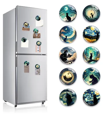 10 3D-Glasmagneten für Magnetboard, Kühlschrank, Kinder