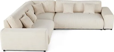 Produktbild von Lisa Design Garance - modulares Sofa Ecke links - 5 Sitzplätze - aus Samtsofa. , Beige