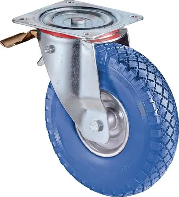 Immagine prodotto di Ruota girevole con d.fisso 200 mm portata 75 kg con cuscinetto a rulli in gomma nero BS ROLLEN