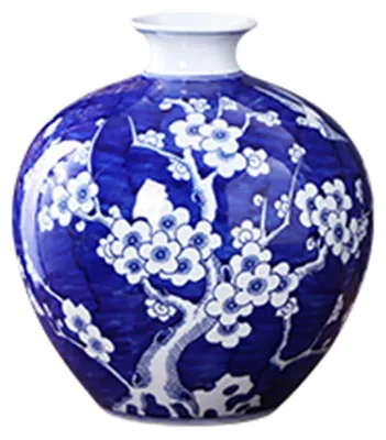 Productafbeelding van Decoratieve Glazen Vaasje in Blauw en Wit