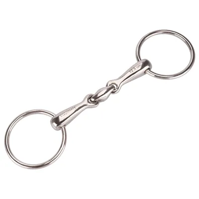 Obrázek produktu pro Equinate běžná uzdička z nerezové oceli 16 mm s dvojitým lomem 12,5 cm