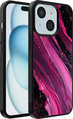 Produktbild von Handyhülle passend für iPhone 15 mit Marmordruck - TPU Back Cover Case Marble Design - Lila Pink