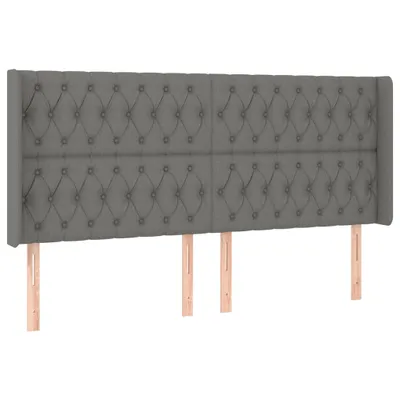 Immagine prodotto di vidaXL Testiera con orecchie Grigio scuro 203x16x118/128 cm Tessuto