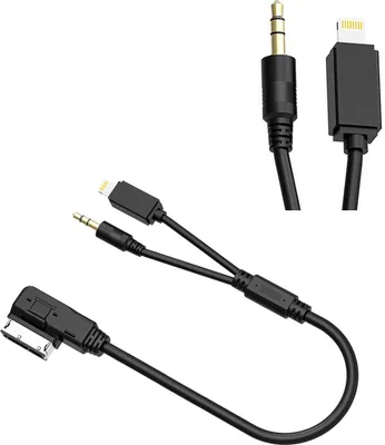 Produktbild von Audioproject A360 - Autoradio AMI MDI MMI iPhone 5 + 3,5mm Klinke Audio MP3 Music Interface Aux Radio Adapter Kabel kompatibel zu Audi A1 A2 A3 A4 A5 A6 A8 Q5 Q7 TT VW Golf Passat B6 B7 SEAT SKODA