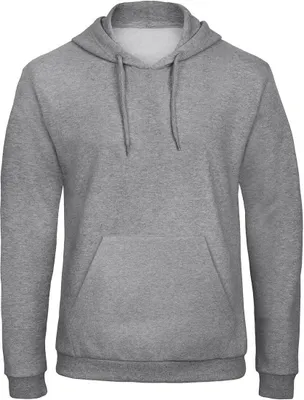 Produktbild von B & C Herren Sweater Hoodie Rundhals Pullover Pulli Sweatshirt Kapuze, Größe:2XL, Farbe:Heather Grey