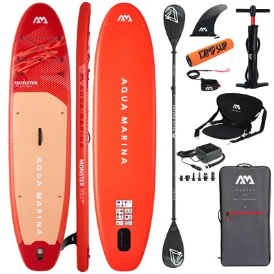 Produktbild von SUP Board Aqua Marina Monster 12'0" 2026 Sky Glider | SUPER COMBO | Kajak-Set, E-Pumpe & Paddel