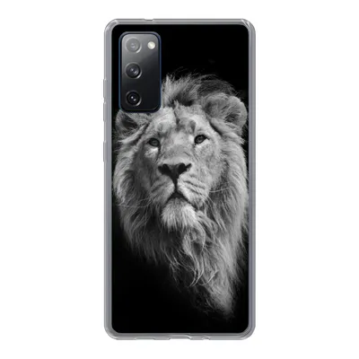 Produktbild von MuchoWow® Handyhülle Schutzhülle Hülle für Samsung Galaxy S20 FE Löwe - Porträt - Schwarz - Weiß Silikon Softcase Handy Hülle - Abdeckung