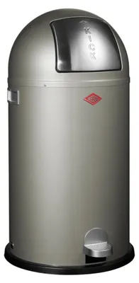 Productafbeelding van WESCO Tretpedaalvuilnisbak 177731-03 KICKBOY, uitgevoerd in Neusilber, met een inhoud van 40 liter / Vuilnisbak / Afvalcontainer