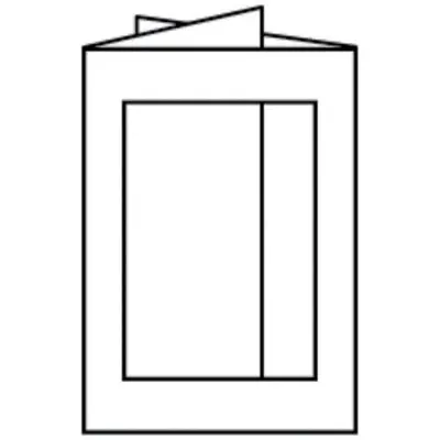 Produktbild von Passepartoutkarte, B6, weiß, 220 g/m², eckiger Ausschnitt 76 × 111 mm