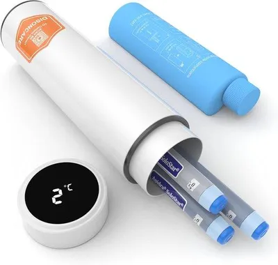Produktbild von Famanu Kühltasche für Insulin und Medikamente - 60 Stunden tragbar, Edelstahl
