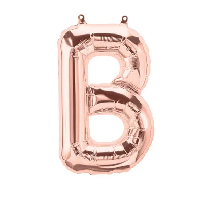 Immagine prodotto di Palloncino in foil lettera B, oro rosa, 40 cm circa, da riempire con aria compressa