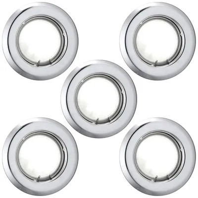 Produktbild von 5er Set LED Einbaustrahler, Chrom, rund