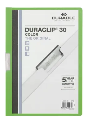 Produktbild von Durable DURACLIP® 30 COLOR, Grün, 30 Blätter, A4