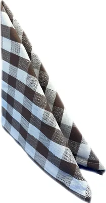 Produktbild von Tischwäsche im 2 cm Karo braun-weiß 100% Baumwolle Landhaus Tischdecken 50 x 50