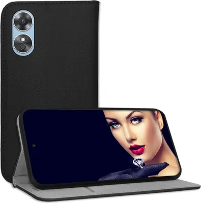 Immagine prodotto di Custodia protettiva Bookstyle a libro per Oppo A17 4G (CPH2477, 6,56'') - Nero