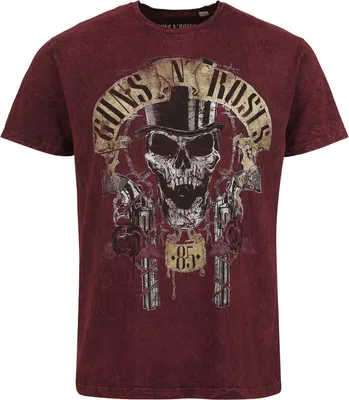 Produktbild von Guns N' Roses T-Shirt Uni Top Hat rot Band-Merch, Bands 100% Baumwolle S