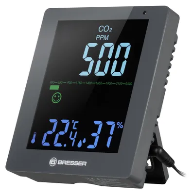 Produktbild von Bresser Optics 7004020GYE000, Grau, Kohlendioxid (CO2), 0 - 50 °C, 1 - 90%, 1 Stück(e), 110 mm
