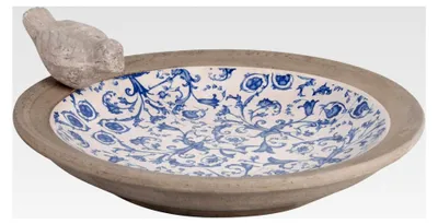 Produktbild von Vogeltränke aus Keramik in blau-weiß, Ø ca. 34 cm
