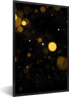 Produktbild von MuchoWow® Gerahmtes Poster Gold - Abstrakt - Luxus - Schwarz 60x90 cm - Poster mit Schwarzem Bilderrahmen Wandposter Rahmen Foto Bilder - Kunst