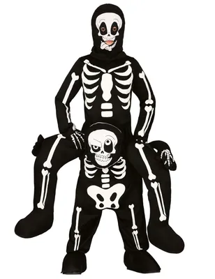 Produktbild von Skelett Huckepack Kostüm für Jungen, Größe:110/116