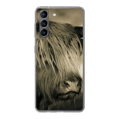 Produktbild von MuchoWow® Handyhülle Schutzhülle Hülle für Samsung Galaxy S21 Schottischer Highlander - Tiere - Haare Silikon Softcase Handy Hülle - Softcase