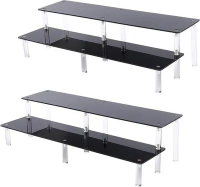 Produktbild von 2-Tier Acryl Display Stand - Schwarz für Torte und Figürchen